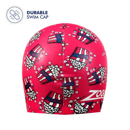 Zoggs Silicone Printed Popcorn Swim Cap | Magenta