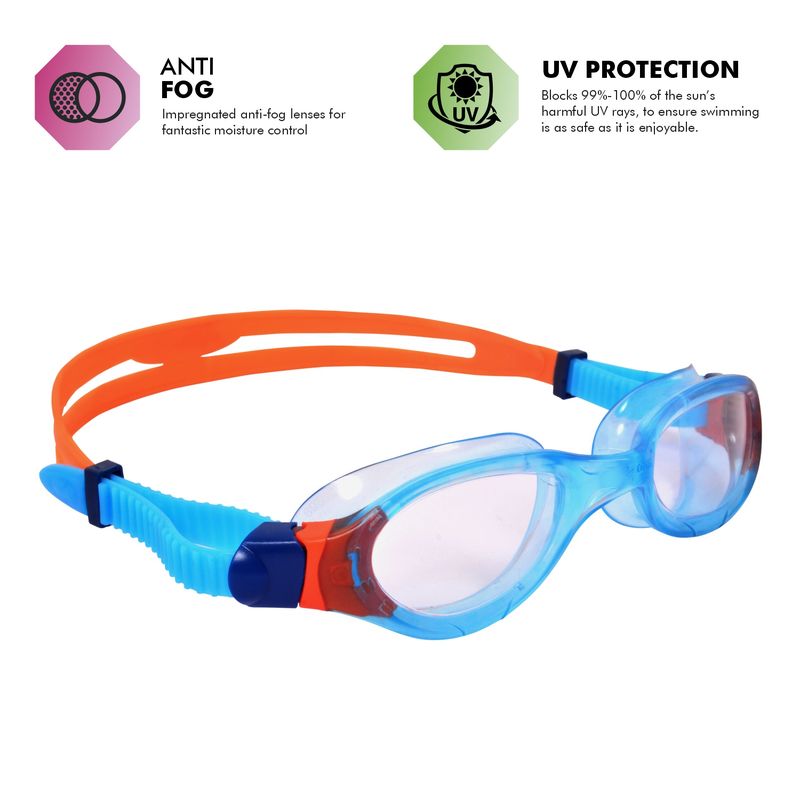 Zoggs Phantom 2.0 Junior Swimming Goggles | Blue/Orange/Clear