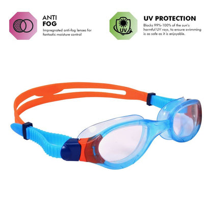 Zoggs Phantom 2.0 Junior Swimming Goggles | Blue/Orange/Clear