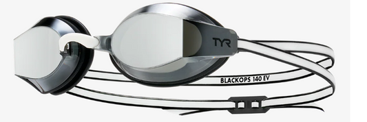 TYR Black OPS 140 EV Racing Goggles | Black/White