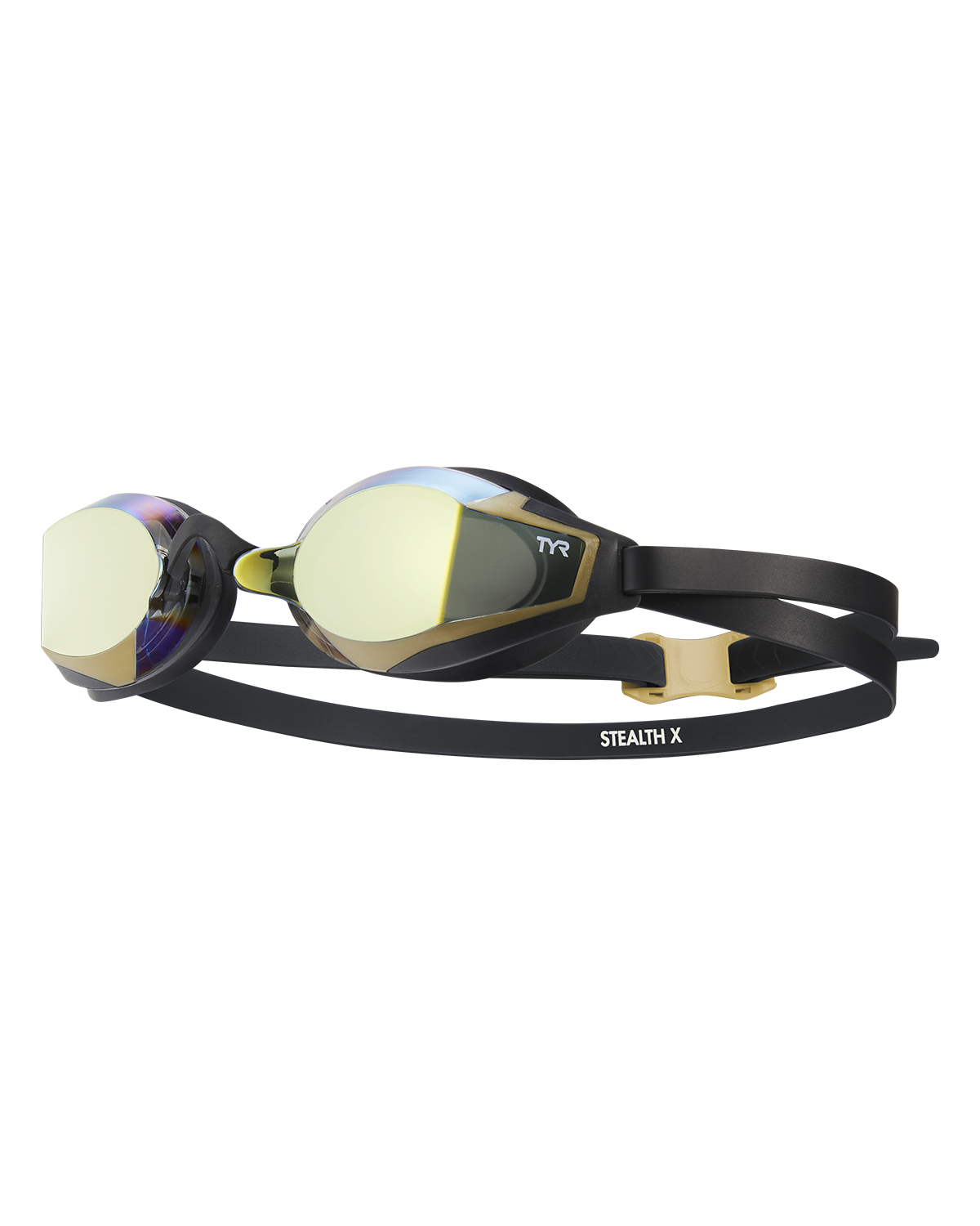 TYR Stealth-X Race Mirrored Performance Goggles | Gold/Black