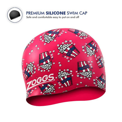 Zoggs Silicone Printed Popcorn Swim Cap | Magenta