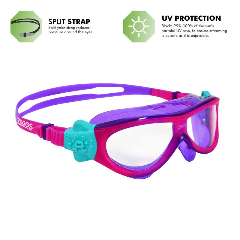 Zoggs Phantom Musk Kids Swimming Goggles | Pink Voilet/Clear