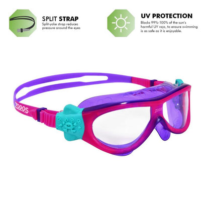Zoggs Phantom Musk Kids Swimming Goggles | Pink Voilet/Clear