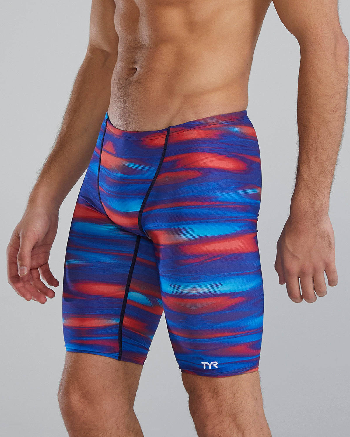 TYR Men's Durafast Lite Technowave Jammer | Red/White/Blue