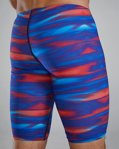 TYR Men's Durafast Lite Technowave Jammer | Red/White/Blue