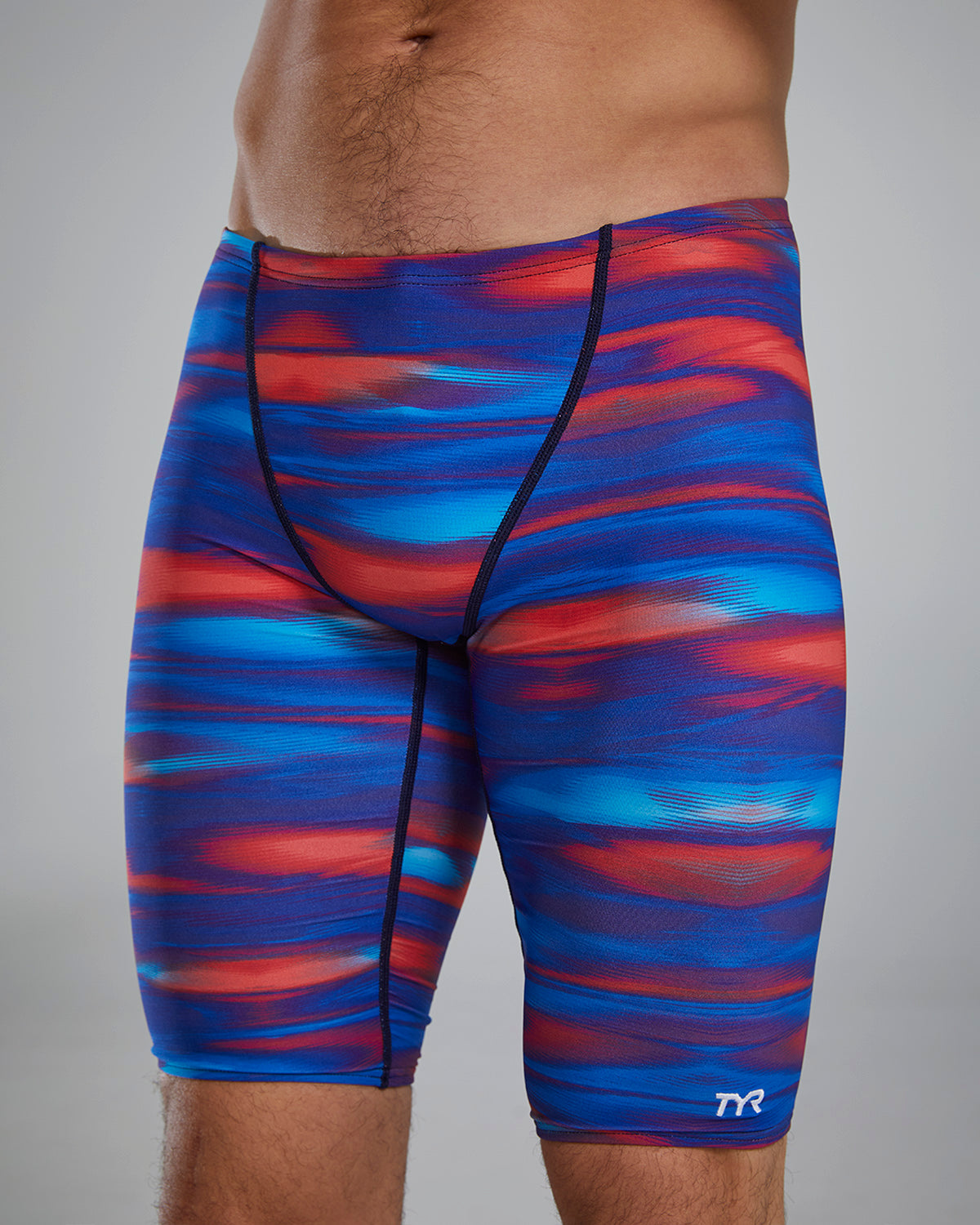TYR Men's Durafast Lite Technowave Jammer | Red/White/Blue