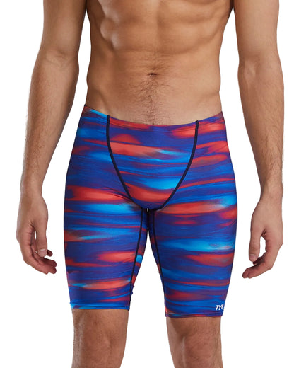 TYR Men's Durafast Lite Technowave Jammer | Red/White/Blue