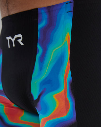 TYR Men's Shockwave Infrared High Waist Jammer Swimsuit | Red/Turquoise/Blue