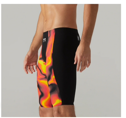 TYR Men's Shockwave Infrared High Waist Jammer Swimsuit | Fire