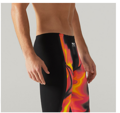 TYR Men's Shockwave Infrared High Waist Jammer Swimsuit | Fire