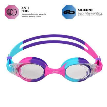 Zoggs Bondi Junior Swimming Goggles | Aqua Purple/Pink