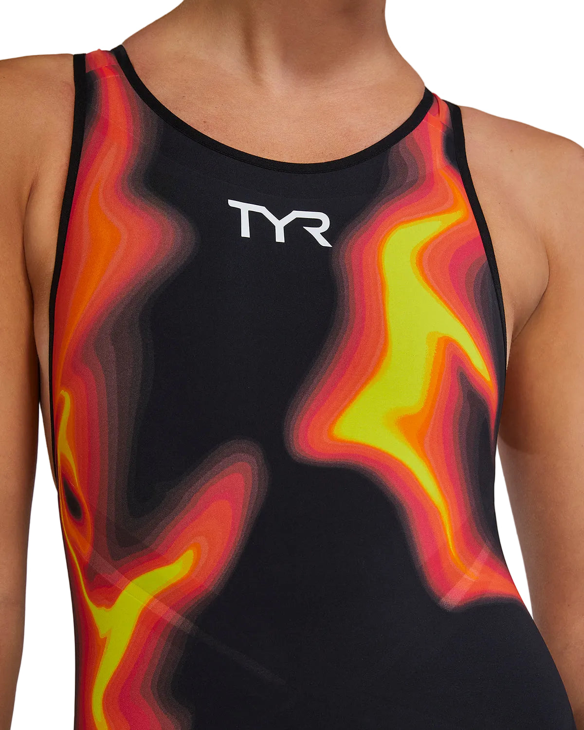TYR Women's Venzo Infrared Openback Swimsuit | Fire