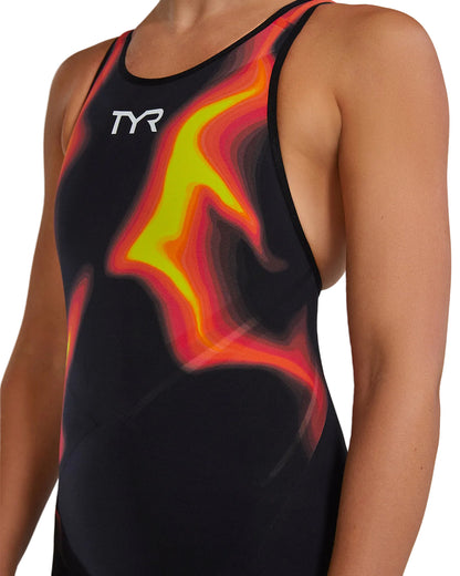 TYR Women's Venzo Infrared Openback Swimsuit | Fire