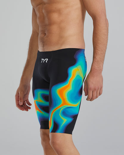 TYR Men's Venzo Infrared Low Waist Jammer Swimsuit | Orange/Green