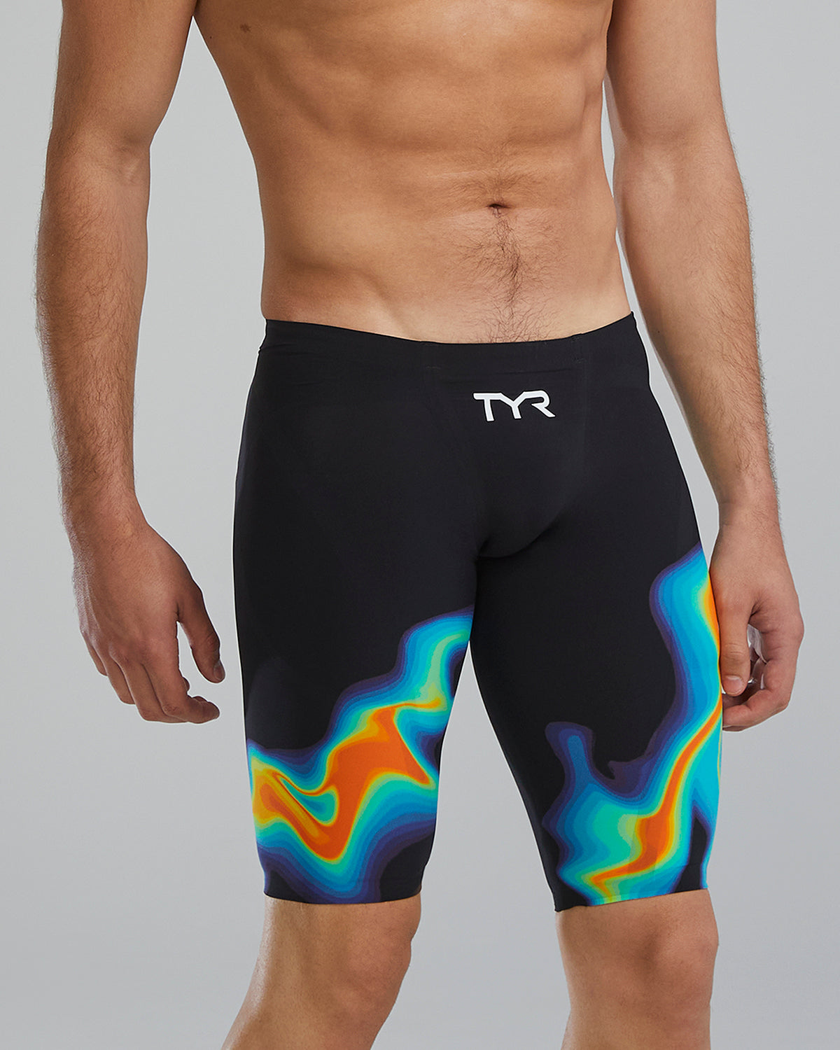 TYR Men's Venzo Infrared Low Waist Jammer Swimsuit | Orange/Green