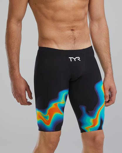 TYR Men's Venzo Infrared Low Waist Jammer Swimsuit | Orange/Green