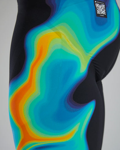 TYR Men's Venzo Infrared Low Waist Jammer Swimsuit | Orange/Green