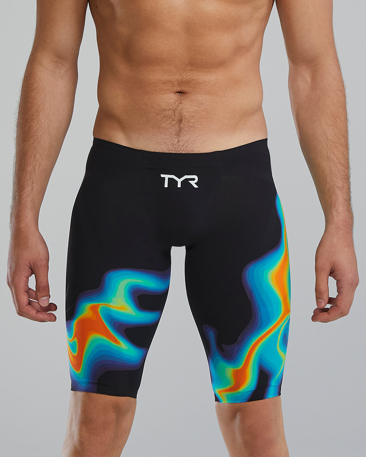 TYR Men's Venzo Infrared Low Waist Jammer Swimsuit | Orange/Green