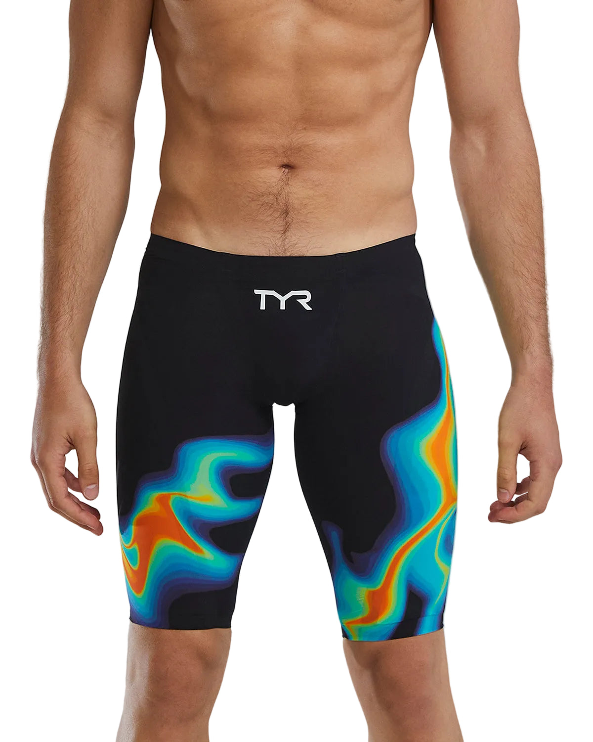 TYR Men's Venzo Infrared Low Waist Jammer Swimsuit | Orange/Green