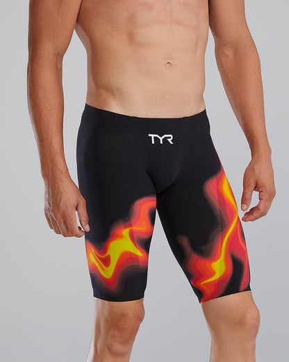 TYR Men's Venzo Infrared High Waist Jammer Swimsuit | Fire