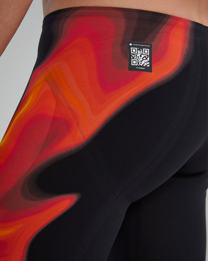 TYR Men's Venzo Infrared High Waist Jammer Swimsuit | Fire