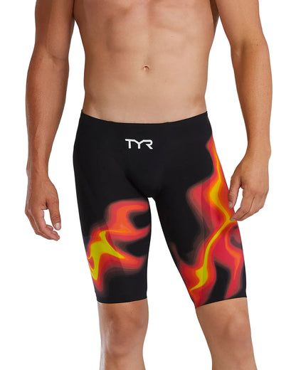 TYR Men's Venzo Infrared High Waist Jammer Swimsuit | Fire