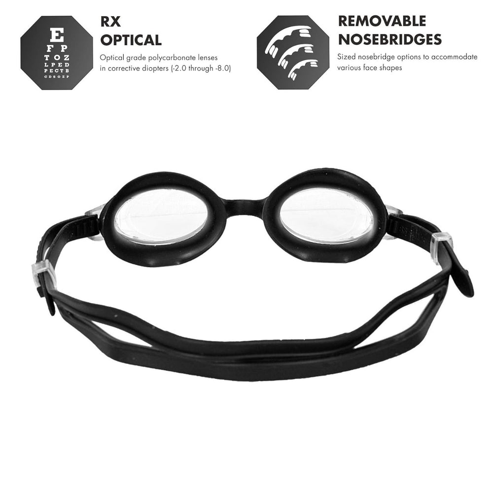 TYR Corrective Optical -2.50 Swimming Goggles | Smoke