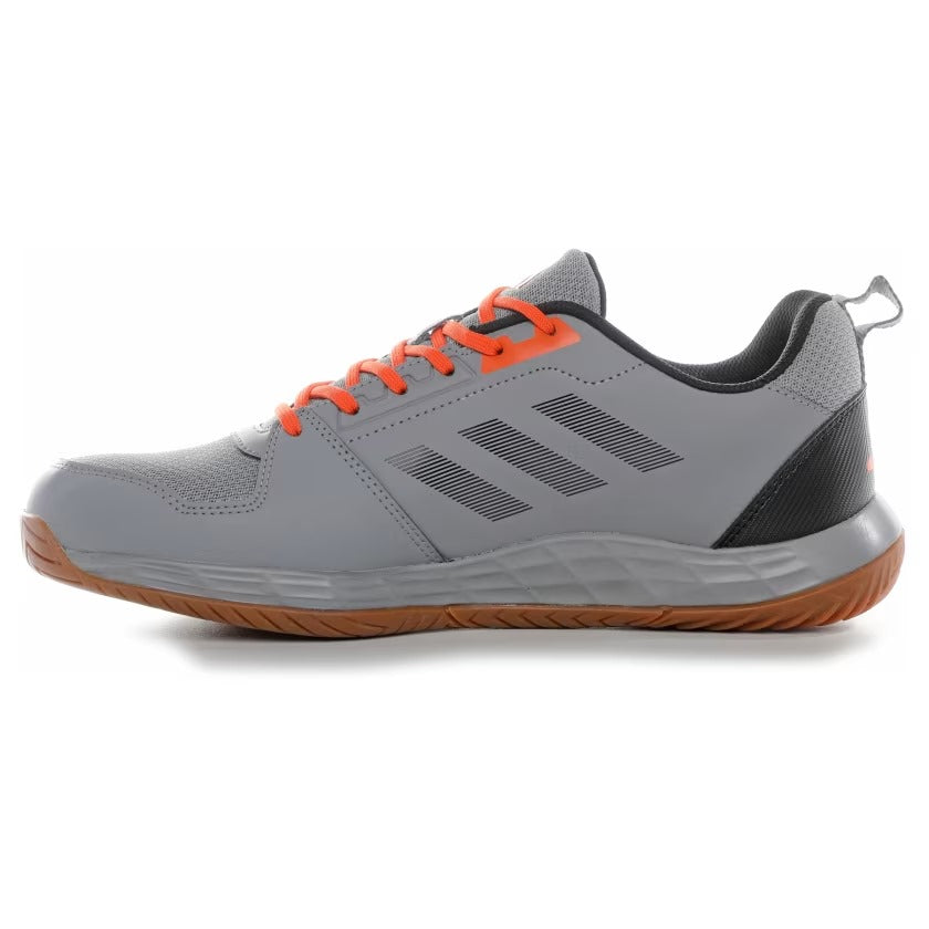 Adidas Indoor Acer Badminton Shoes | Grey/Core Black/Semi Impact Orange F22