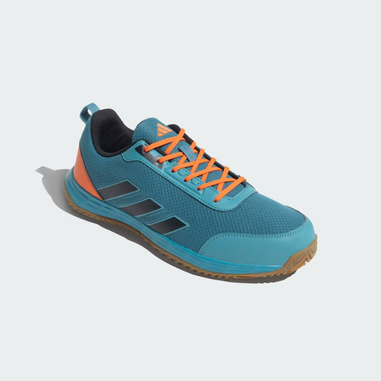Adidas Indoor Acer Badminton Shoes | Arctic Fusion F23/Black/Semi Impact Orange F22