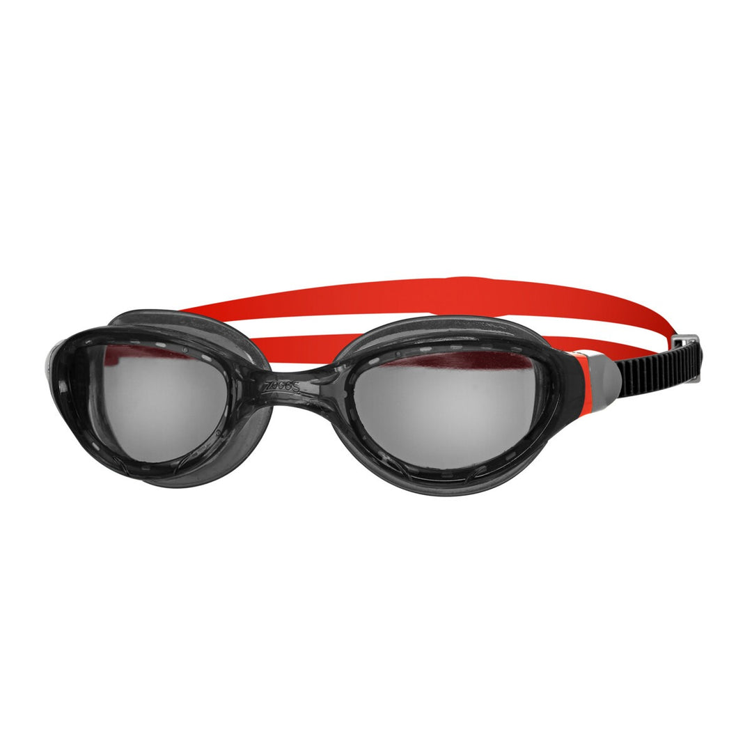 Zoggs Phantom 2.0 Swimming Goggles | Black/Red/Tint Smoke Lens