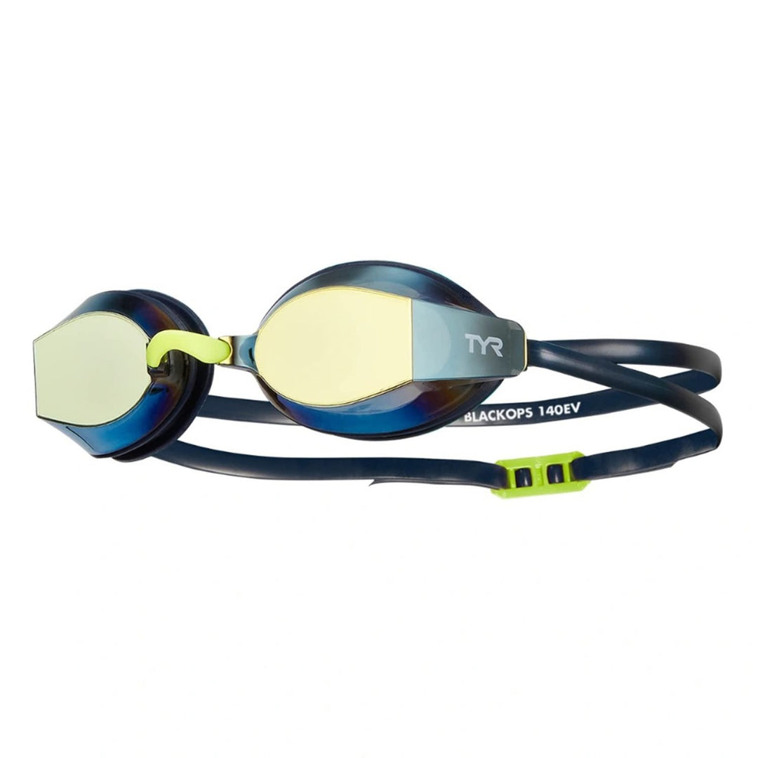 TYR Black OPS 140 EV Racing Goggles | Gold/Navy/Yellow