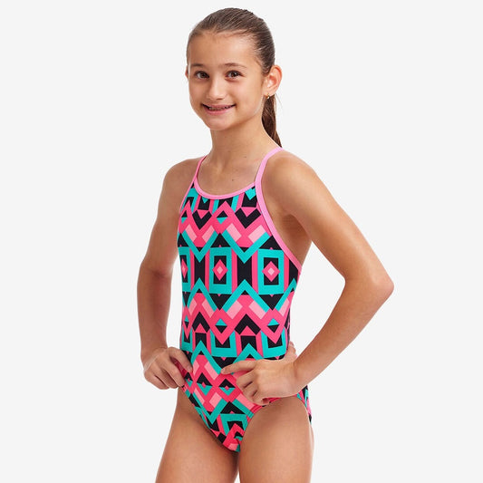Funkita Girl's Diamond Back One Piece | Square Stare