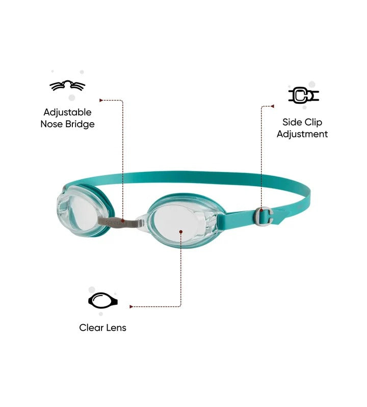 Speedo Adult Jet V2 Clear Lens Swim Goggle | Green/Clear
