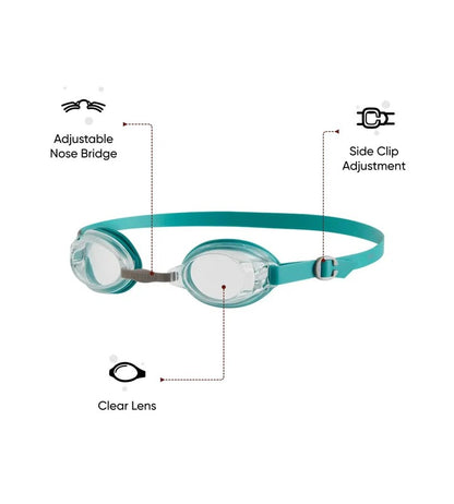 Speedo Adult Jet V2 Clear Lens Swim Goggle | Green/Clear