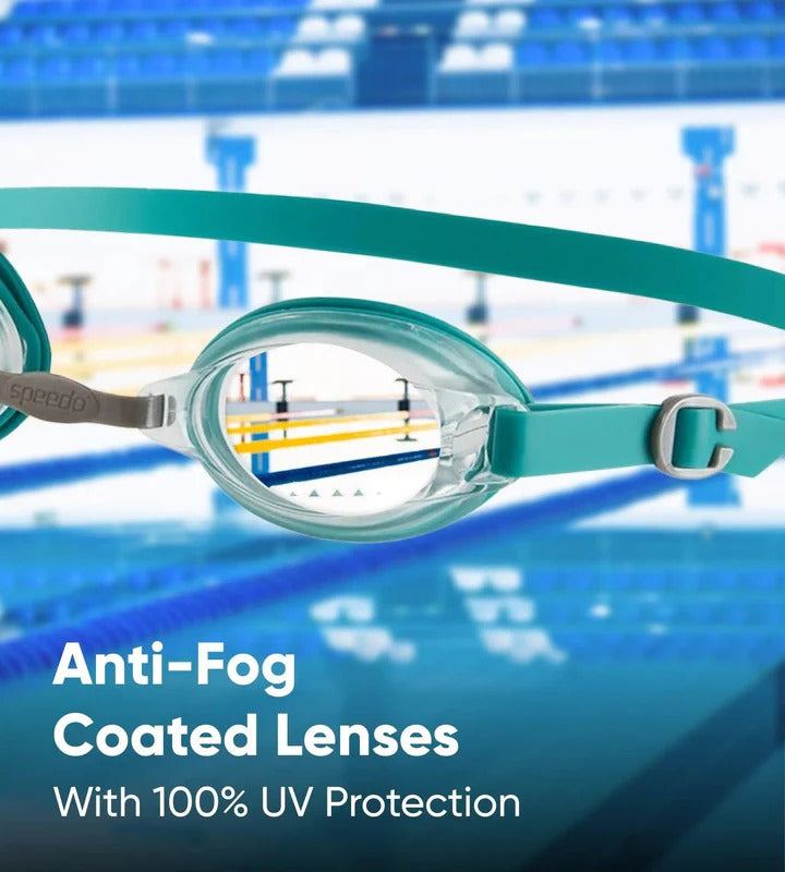 Speedo Adult Jet V2 Clear Lens Swim Goggle | Green/Clear