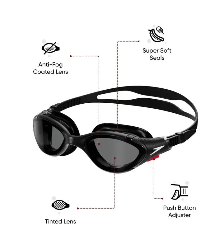 Speedo Biofuse 2.0 Smoke Lens Swim Goggles | Black/Smoke