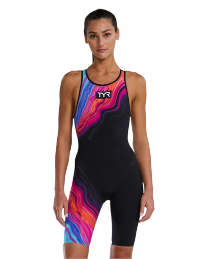 TYR Women's Venzo Volconyx Openback Swimsuit | Aqua/Pink