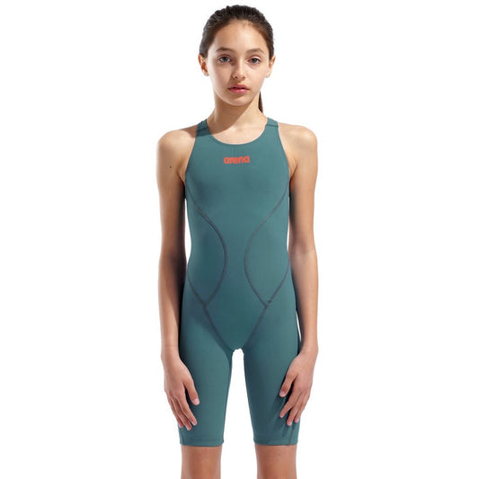 Arena Girl's Powerskin Impulso Openback Junior | Biscay Bay Cherry