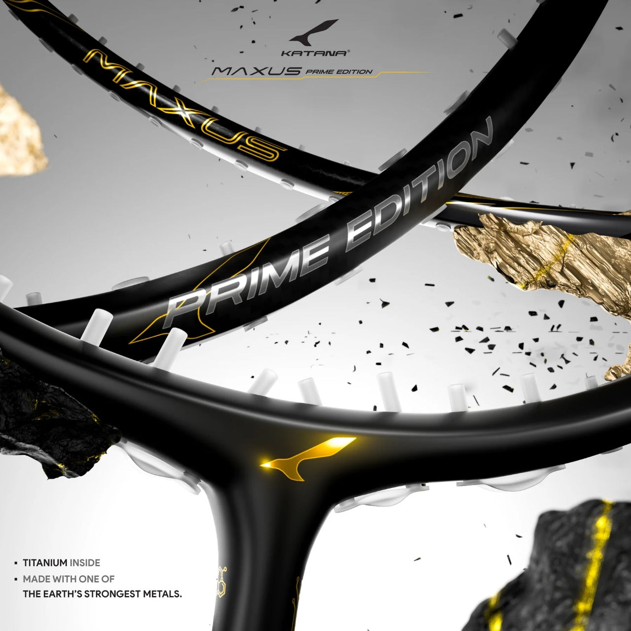 Katana Maxus Prime Edition Badminton Racket (Unstrung) | Black/Gold