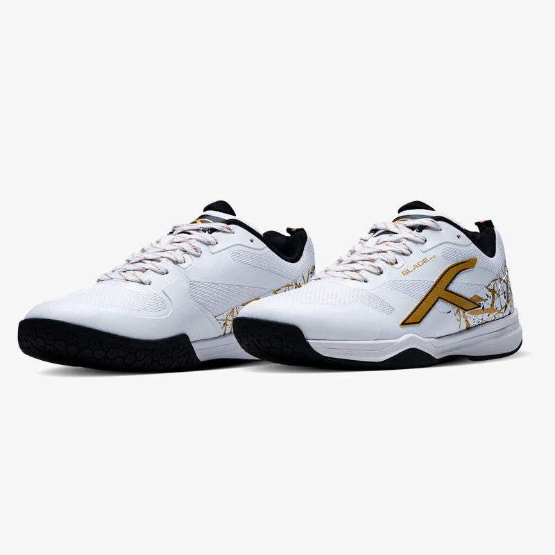 Hundred Blade Pro Badminton Shoes | White/Gold