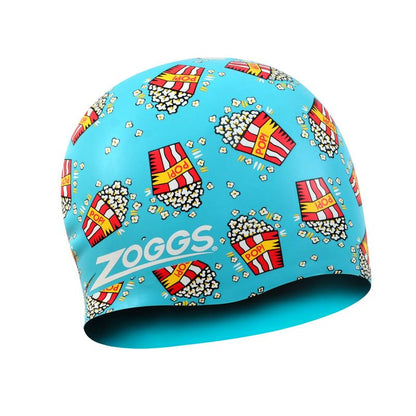 Zoggs Silicone Printed Popcorn Swim Cap | Light Blue