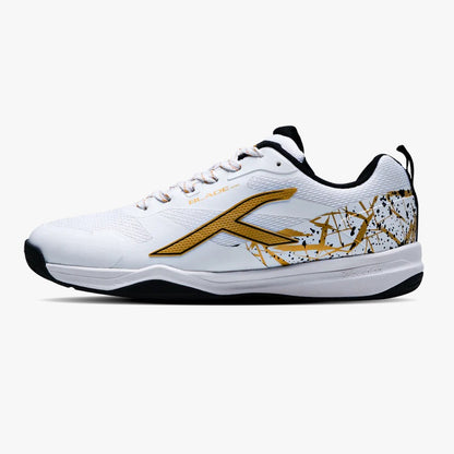 Hundred Blade Pro Badminton Shoes | White/Gold
