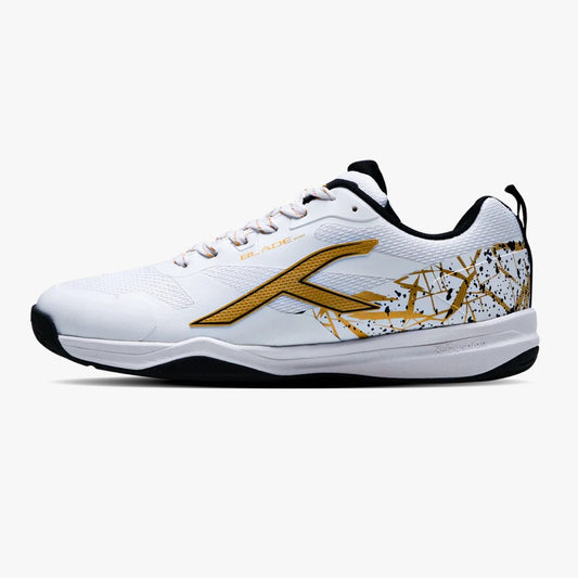 Hundred Blade Pro Badminton Shoes | White/Gold