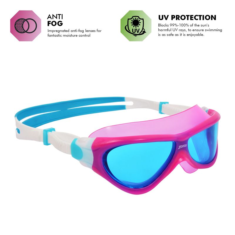 Zoggs Phantom Musk Junior Swimming Goggles | Pink/White/Tinted Blue