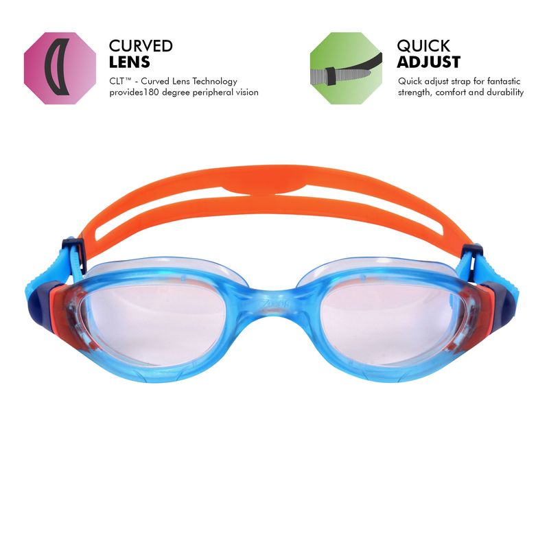 Zoggs Phantom 2.0 Junior Swimming Goggles | Blue/Orange/Clear