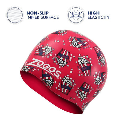 Zoggs Silicone Printed Popcorn Swim Cap | Magenta