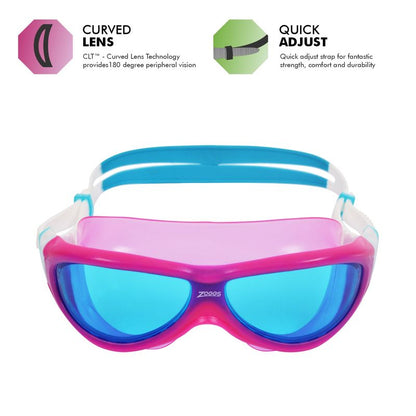 Zoggs Phantom Musk Junior Swimming Goggles | Pink/White/Tinted Blue