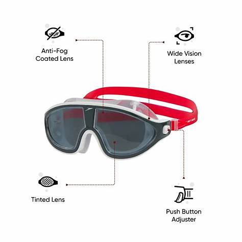 Speedo Biofuse Rift Swim Goggles | Lava Red/ Oxid Grey