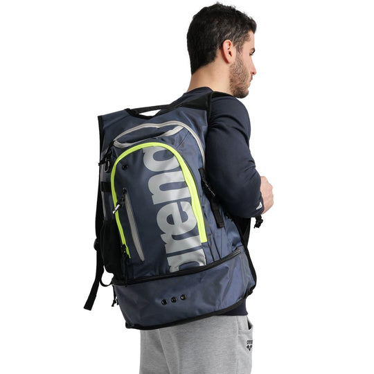 Arena Fastpack 3.0 Backpack | Navy Neon Yellow